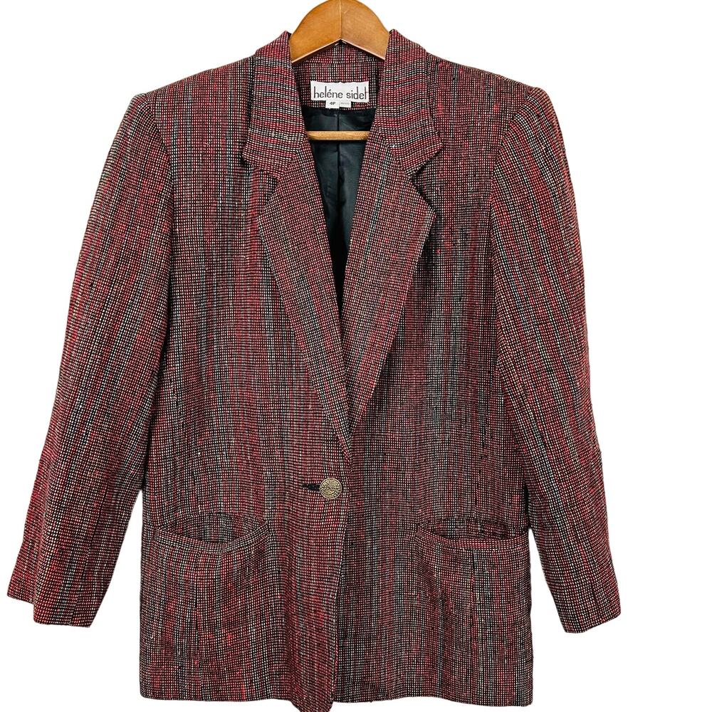 Vintage Helene Sidel Blazer Single Button Jacket Suit - 4P